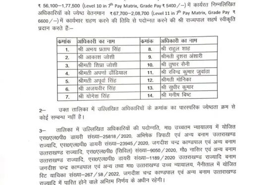 Promotion: उत्तराखंड सरकार ने दिया 14 PCS अधिकारियों को दिपावली का बड़ा तोहफा
